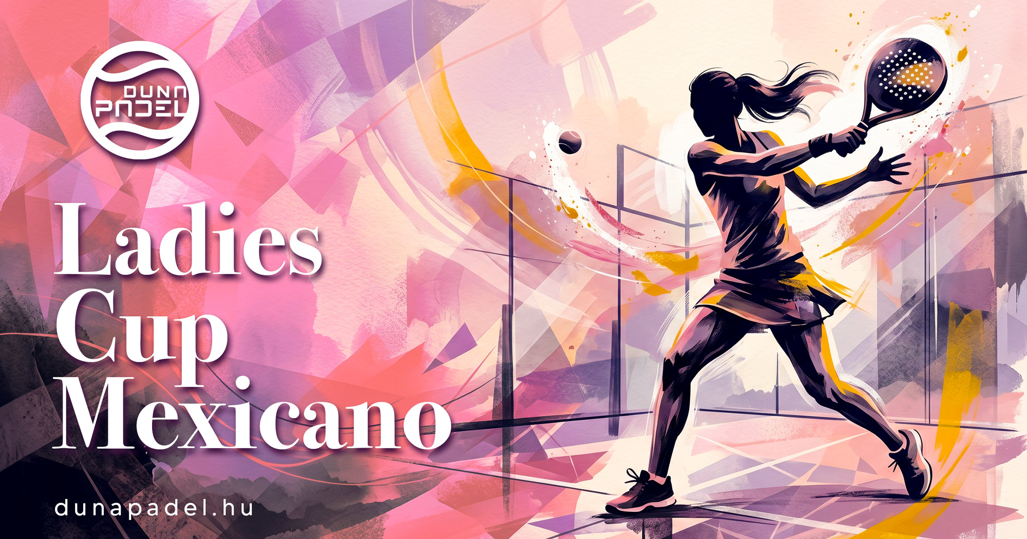 Női padelező absztrakt illusztráció – Duna Padel Ladies Cup Mexicano